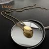 Women Sweater Chain Single-layer Alloy Stone Pendant Clothes Jewelry Dating Prom Party Garment Decoration Necklace