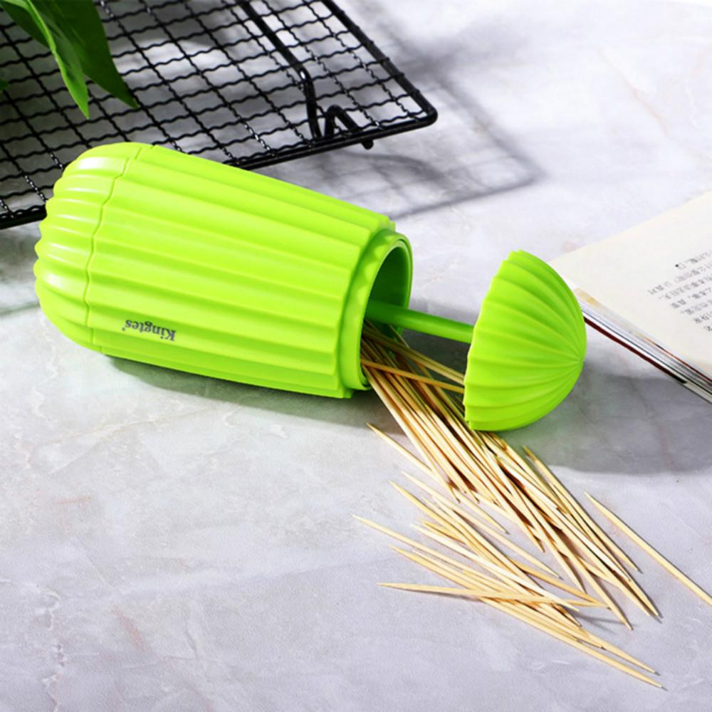 Porta Stuzzicadenti Automatico a Forma di Cactus Contenitore Scatola Porta Stuzzicadenti da Tavola per la Casa Dispenser
