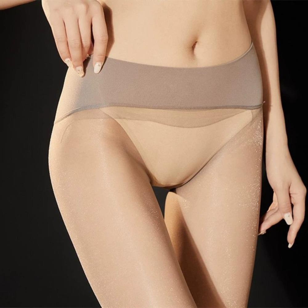360 Ultra-thin Seamless Crotch Pearlescent Sexy Flash Ultra-thin Stockings Women, Gypsy Pantyhose Bright Invisible Transparent