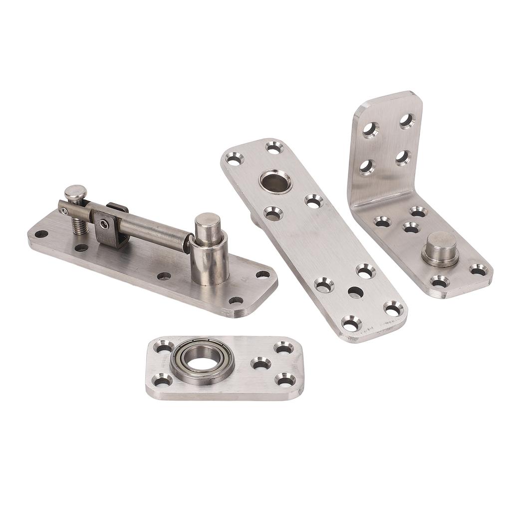 Concealed Door Hinge 180 Degree Rotation 600lbs Load Bearing Silver Brushed Stainless Steel Heavy