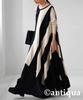 Antiqua Bias Striped Knit Black X Oatmeal Women's Dress, Asymmetrical, PN-00011, 05,
