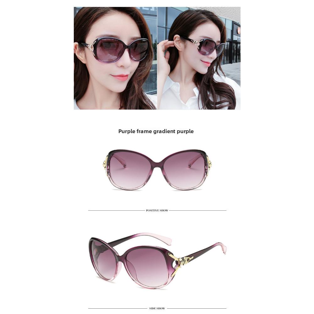 Gafas de sol polarizadas para mujer gafas cabeza de zorro tendencia de moda gafas versátiles gafas de transmisión en vivo celebridad de Internet