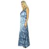 Bimba Women Long Satin Maxi Smocked Waist Sleeveless Dress Boho Gown