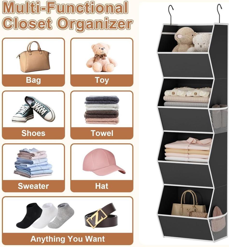 Modern Multicompartment Closet Hanging Bag With Large Capacity For Bedroom Storage And Shoes