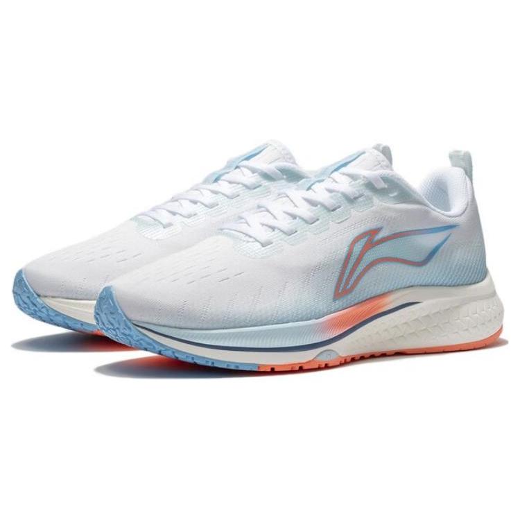 Li Ning Red Hare 5 Abrasion Resistant Breathable Low top Running Shoes Women's White Blue ARMT048-2