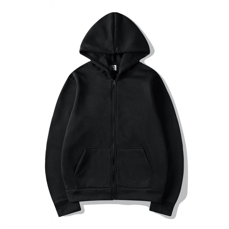 Felpa con zip stile europeo - Top sportivo unisex Autunno/Inverno, tinta unita