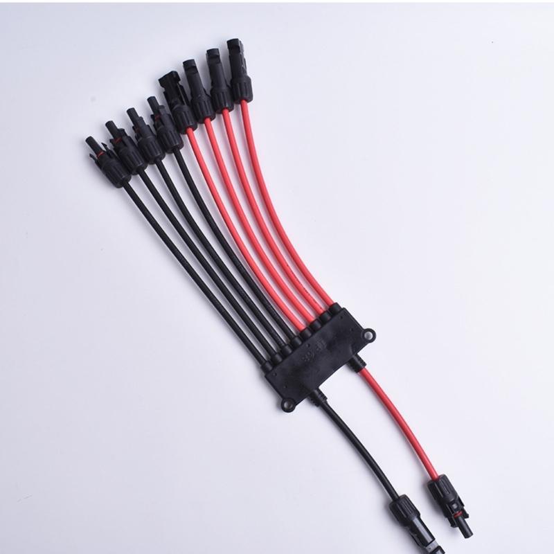 Outdoor Wiring Branch Part for Photovoltaic Cable Extension, Solar Cable Splitter Y Type Cable Joiner with Two Tone Cable Layout Use
