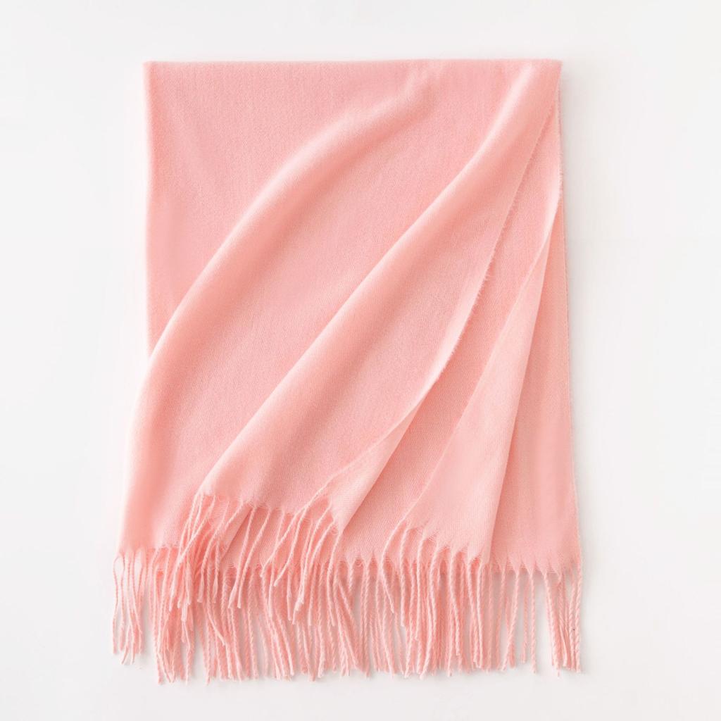 Cashmere Feel Solid Color Women's Imitation Cashmere Scarf Spring Atmosphere Korean Style Versatile Mid Length Shawl Scarf