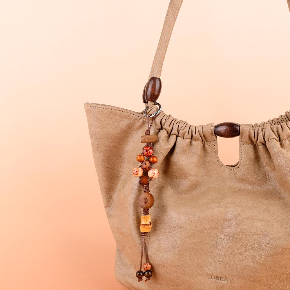 

Вэньци Брелок-шарм с бусинами из натурального дерева, исполняющий желания - Ручная работа, ретро-стиль