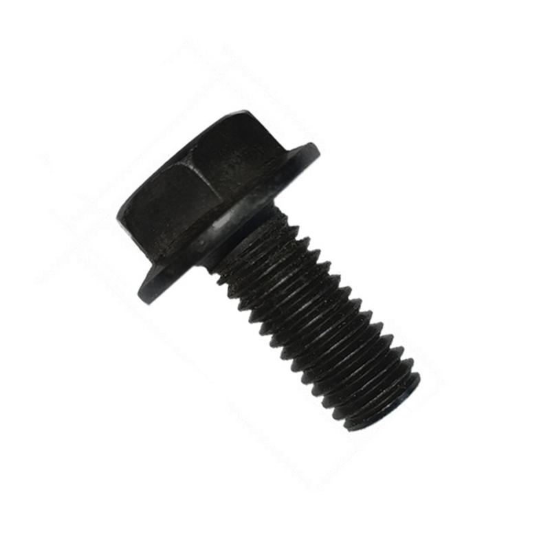 10Pcs Miter Sawing Cutter Bolt Left Hand Thread Hex Head Flanges For Cutting Machine Tool Part Black Sawing Cutter Screw Bolt