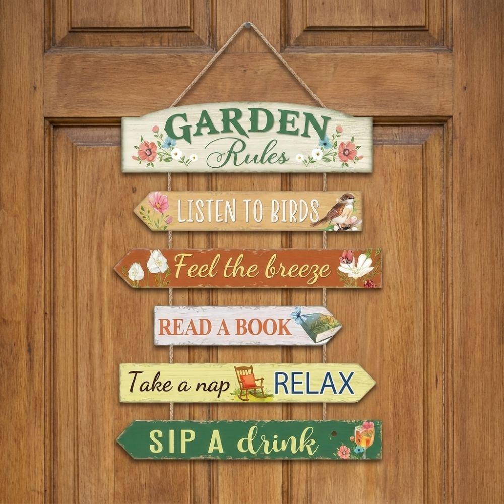 Retro Garden Wooden Hanging Sign Sun Resistant Decorative Quote Plate  Farmhouse Ornament