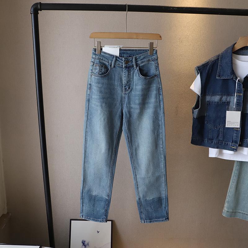 

2025 Ранняя весна Универсальные женские джинсы-сигареты из денима в корейском стиле (Модель 3392) Medium светло-синий