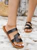 Women Flat Sandals 2024 Leather Cross Strap Rome Style High Quality Summer Ladies Shoes Luxury Zapatos De Mujer Buckle Strap