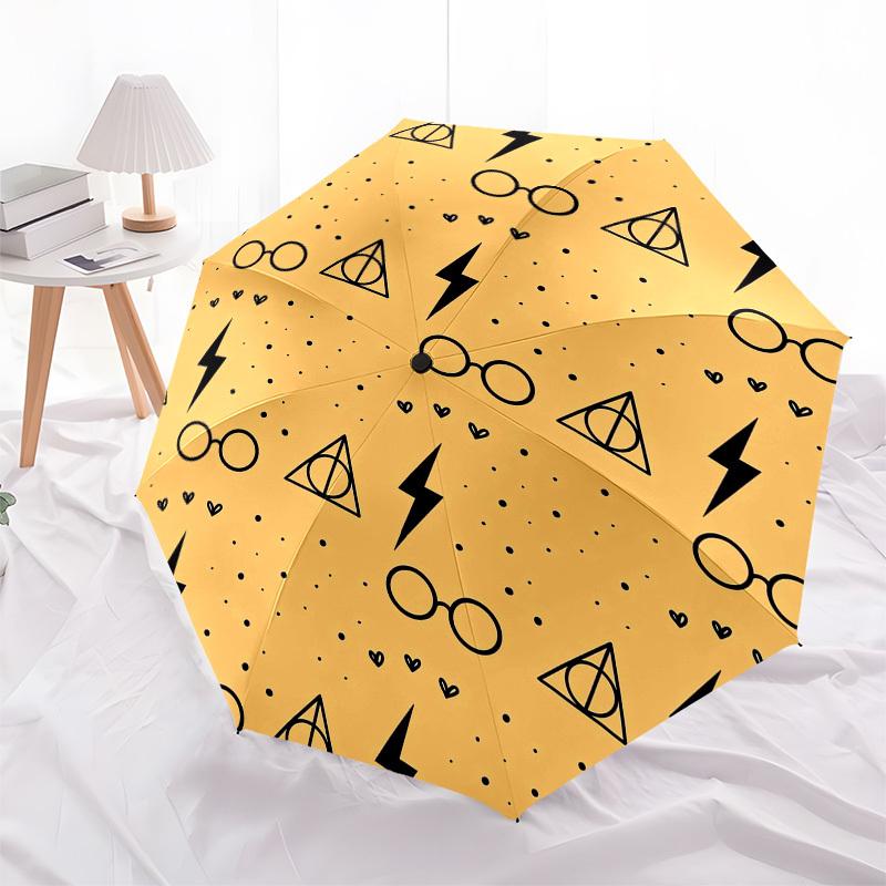 1pc Harry Potter Glasses Lightning Bolt Pattern Umbrella with Plastic Handle,Suitable for All Seasons Travel Outdoor Multi-functional UmbrellaDCS019