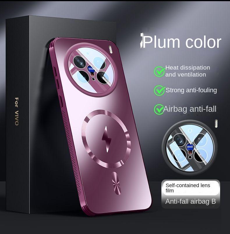 

Для VIVO X200 Pro Чехол Твердый Матовый Магнитный беспроводная зарядка Защитная задняя крышка для объектива Для VIVO X100S X200 Pro Mini X100 Ultra For VIVO X200 фиолетовый