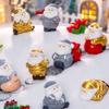 10pcs DIY Mini Santa Claus Ornament Cartoon Santa Claus Statue  Snow Scenery Decor