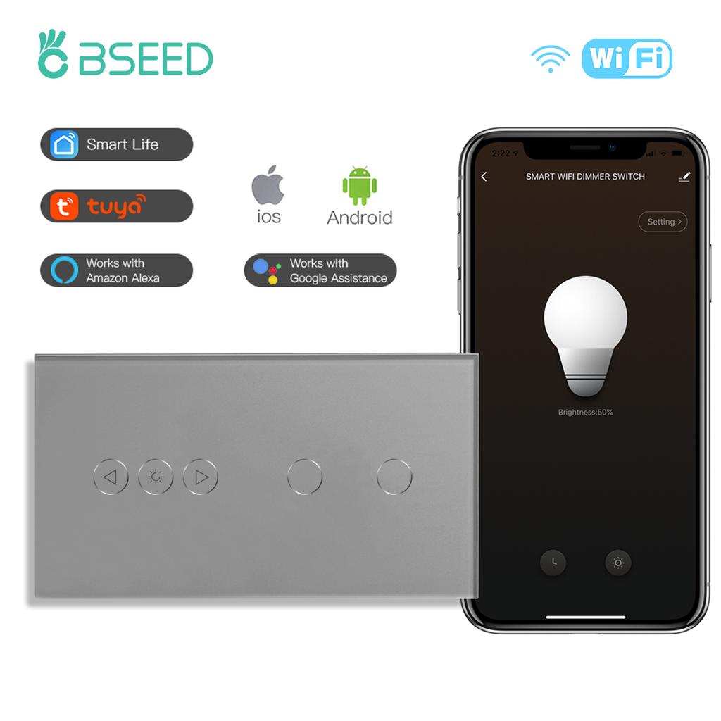 BSEED Wifi Dimmer Switch 1Gang1Way Smart Touch Switches LED Lamps Plus Normal EU Socket With USB Type-c Tuya Smart Life App