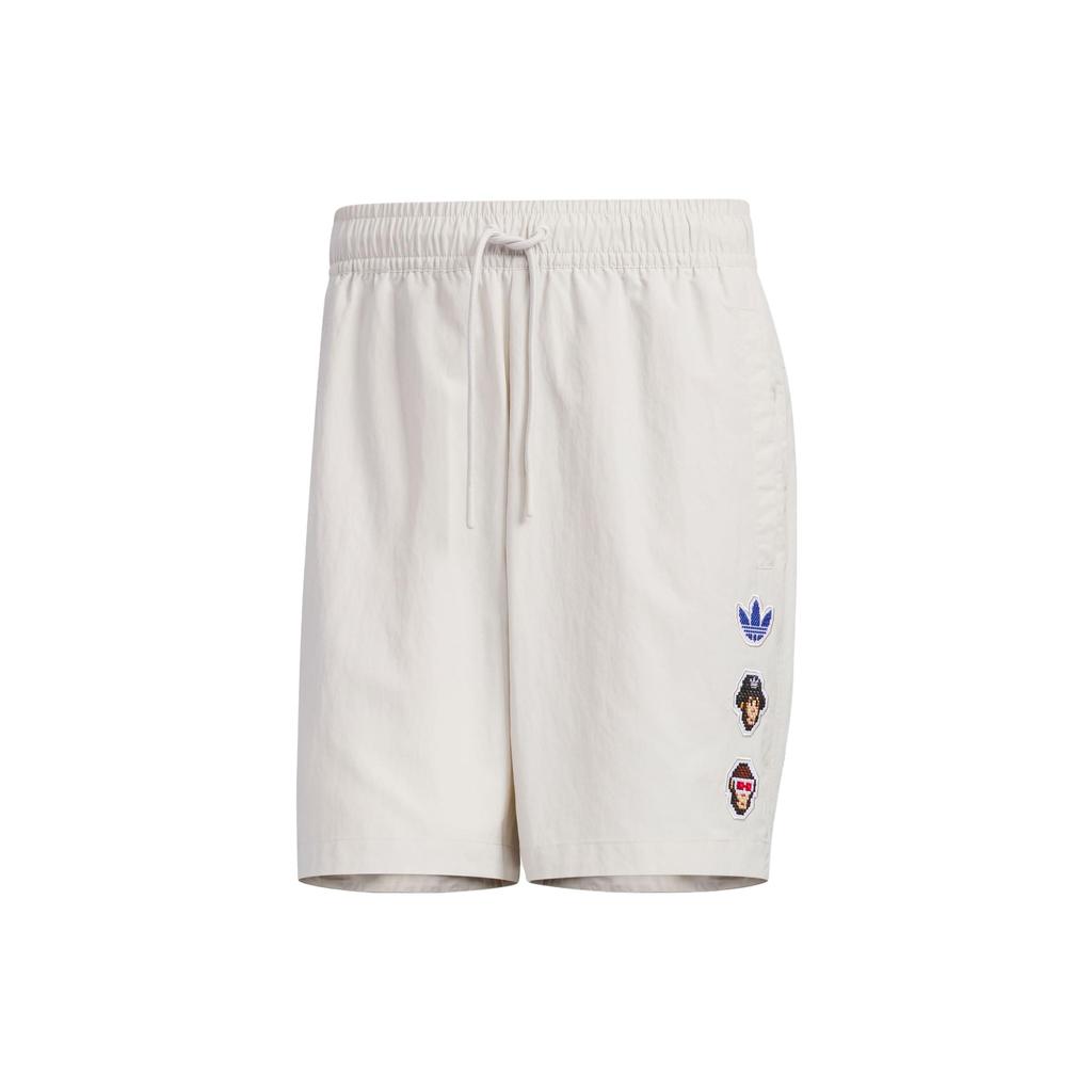 Adidas Originals X Monkey Kingdom Co-Branded Woven Shorts with Logo and Drawstring Men Shorts Mica-Pink IP1797