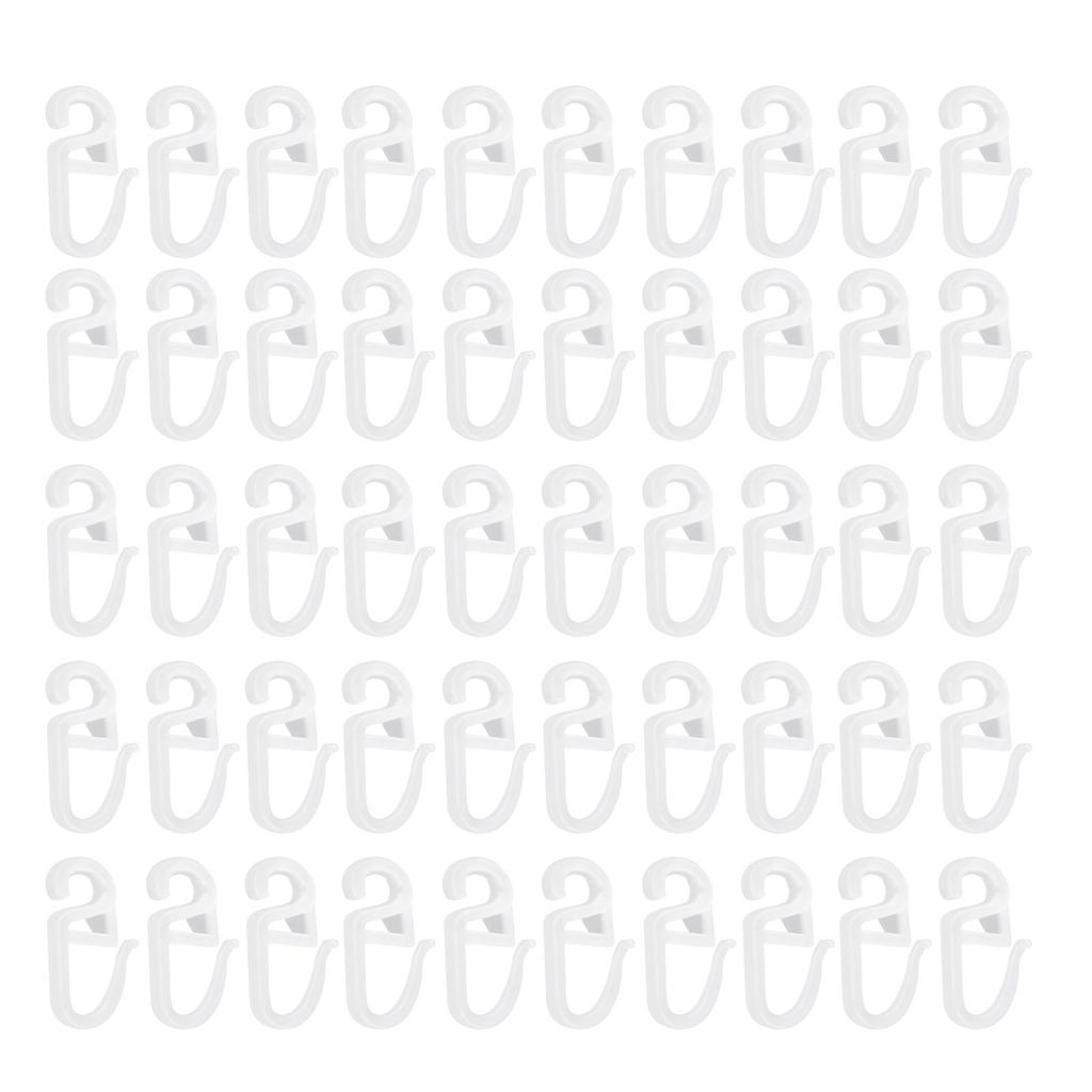 50Pcs S Shape Curtain Rails Gliders Hooks Sliders Clip Set for Easy Glides and Stability In Bedroom and Living Room