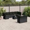 VidaXL Garden Lounge Set 10 Pcs with Cushions Black Wicker 3218155