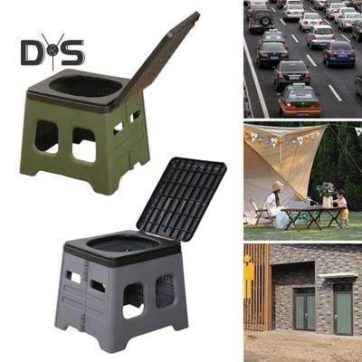 Banheiro dobrável para carro com tampa, banheiro portátil antiodor, bacia versátil para camping, viagens, banheiro para caminhadas ao ar livre com economia de espaço