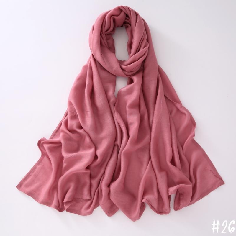 32Colors Modal Polyester Hijab Scarf Two Line Stitching Muslim Long Scarves Light Weight Soft Turban Shawl Solid Scarves