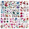 MAYCREATE® 40 Sheets Waterproof Temporary Tattoos Sticker for Women Color Flowers Tattoo Sticker Temporary Tattoos Stickers Roses Butterflies Assor