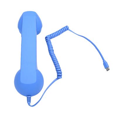 Retro Telephone Handset Type C Vintage Wired Handheld Cell Phone Receiver with Speaker and Microphone for Cell Mobile Video Conferences Calls Meetings
