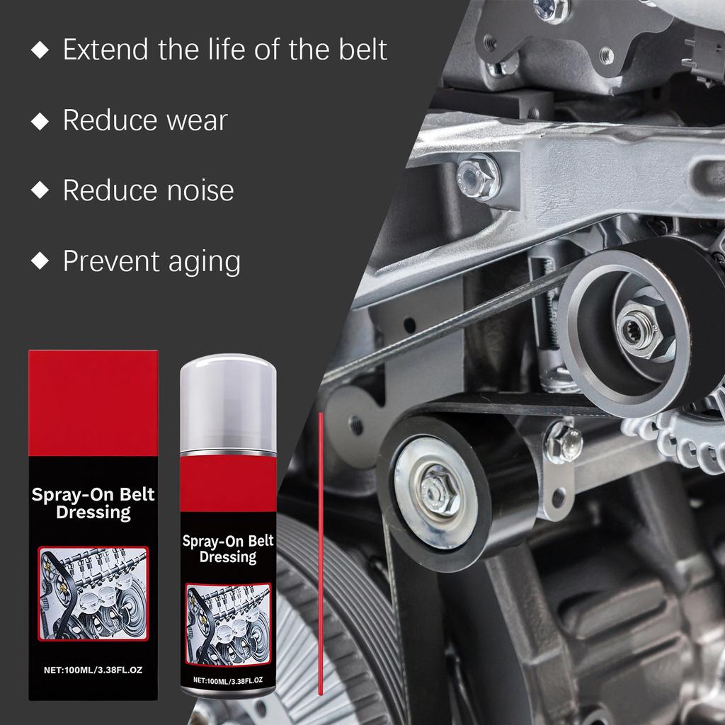 Car engine belt lubricant, cleaning, lubrication, maintenance, and prevention for car engine rubber, 100ml