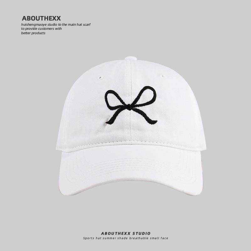 Bow Embroidered Baseball Cap With Sunshade And Breathable Cotton For Teens And Adults