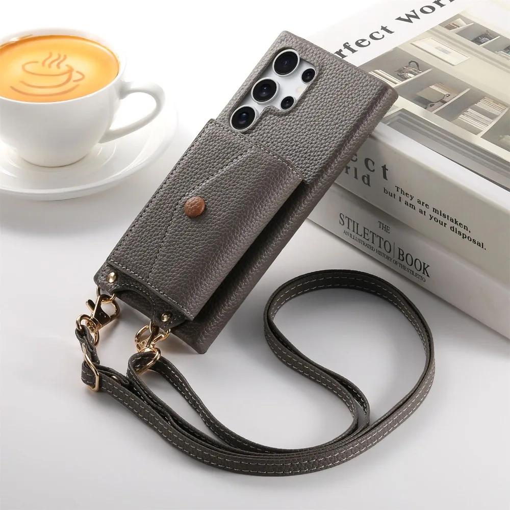 Crossbody Wallet with Card Holder Phone Case for Samsung S25 S24 S23 S22 Ultra Plus A56 A36 A26 A16 A06 A55 A35 A15 A25 Cover