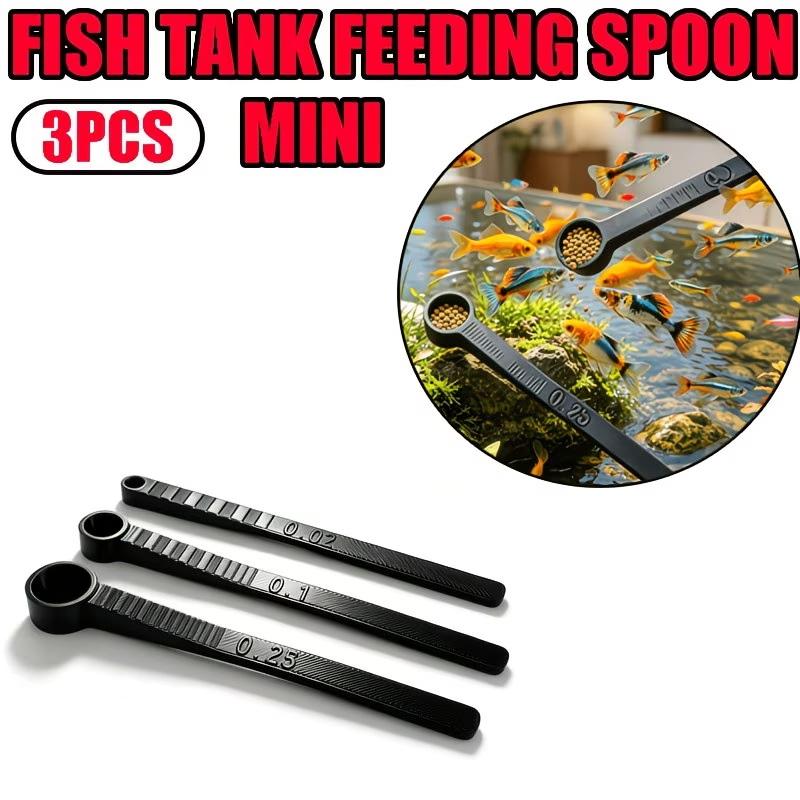 3Pcs Multi-Size Aquarium Fish Feeding Spoon With Accurate Portion Control Perfect For Home Fish Tank Aquarium Hobbyists