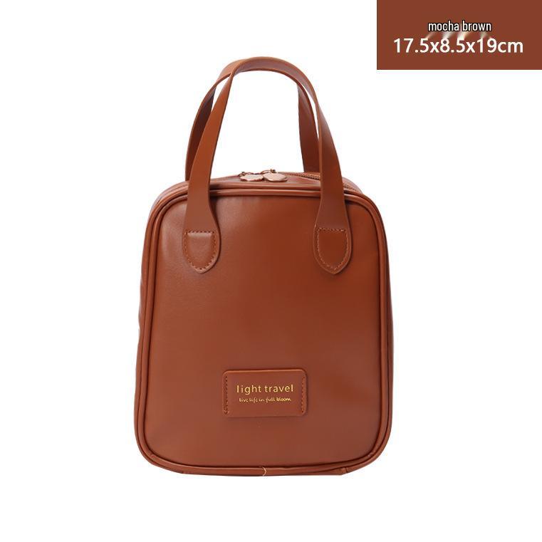 Waterproof PU Large Capacity Women's Makeup & Toiletry Bag with Partitioned Layers and Sturdy Design