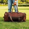 Newly Handmade Vintage Genuine Goat Leather Travel Duffel Luggage Cross Body Bag