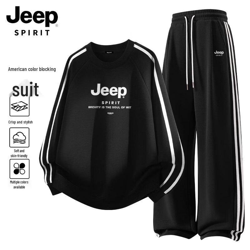 JEEP SPIRIT Men's Crewneck Sweatshirt & Jogger Set