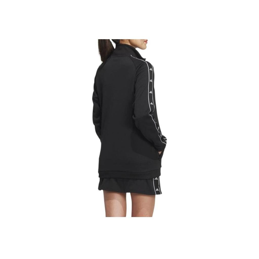 adidas Men's 1/4 Zip Mock Neck Tape Logo Sweatshirt Black Men IM7238