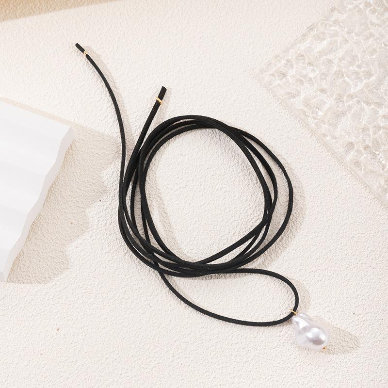 Special-shaped water drop pearl pendant baroque rope chain adjustable hokr jewelry multi-layer necklace