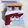 Set Lenzuola Stampato West Ham United Football 3 Pezzi, Comodo Set Copripiumino per Camera da Letto Amico della Pelle
