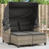 Vidaxl 2-Os. Garden Sofa, Canopy and Footrests, Light Grey, PE Rattan