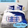 3PCS Custom Name England Football Crest Bedding Set, Including 1pc Duvet Cover And 2pcs Pillowcases, Suitable for dorms and bedrooms Gift