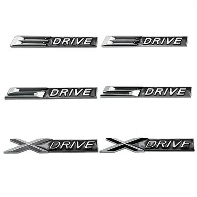 Lettres Métalliques 3D XDRIVE SDRIVE EDRIVE Badge Emblème Autocollant pour Coffre Arrière d'Aile de Voiture Pour E46 E39 E60 E90 F10 F30 E36 X3 X6 X5 X7