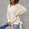 Women's Fashion Casual Temperament Loose Round Neck Pullover Long Sleeve Knit Sweater