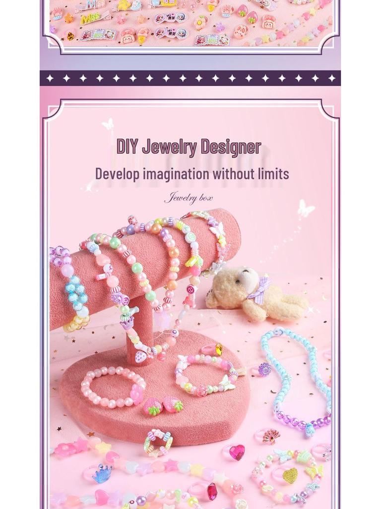 Kids' Hair Accessories & Jewelry DIY Set - Necklace, Hair Clips, Beaded Box Gift for Girls