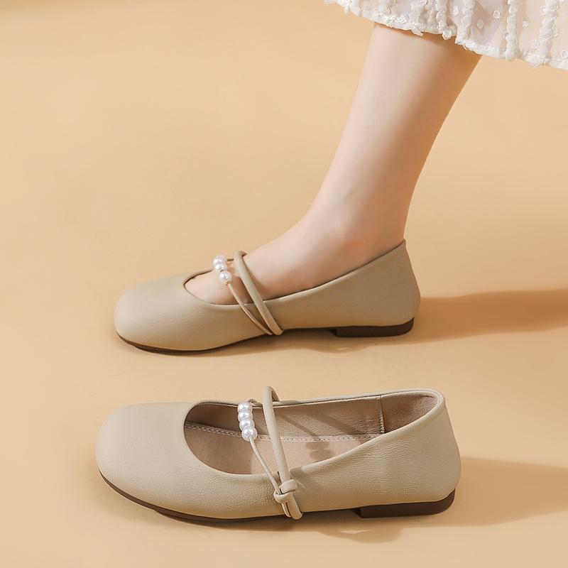 Mode Nouveaux Mocassins Mode Femmes Vintage Bout Rond Chaussures Mary Jane Élégantes Semelle Souple Ballerines Féminines Décontractées Confortables Chaussures Simples