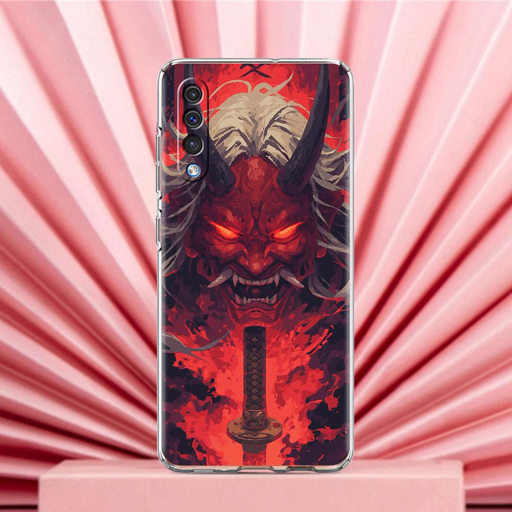 Case For Samsung A56 A36 A26 A24 A16 A14 A12 A32 A50 A70 A22 A40 A34 A54 A42 A52 5G A04s A06 Cover Japan Ghost Face Samurai