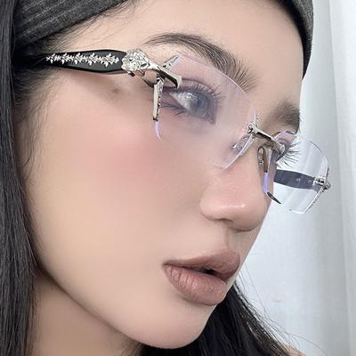 Women Blue Light Glasses Oversize Blue Light Glasses for Women Anti Eyestrain Y2K Girls UV Protection Computer Eyeglasses