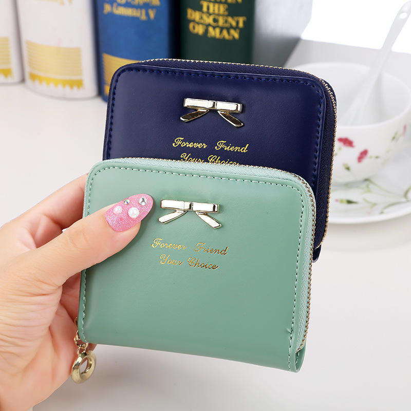 Cute Bowknot PU Leather Card Holder Small Bag Women Wallets