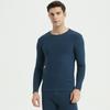 Solid Color Double-Sided Brushed Warm Base Layer Set for Women & Men - Round Neck Top & Pants for Autumn