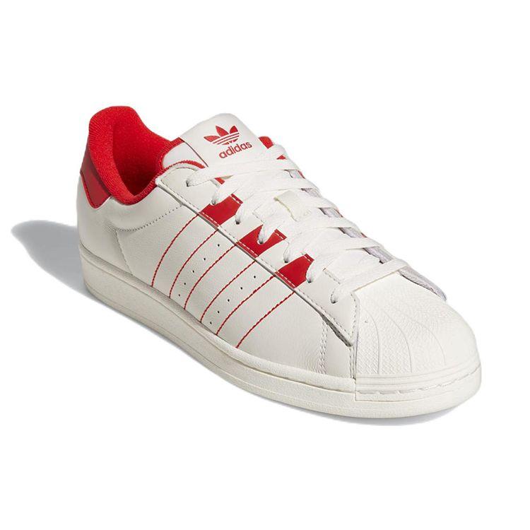 Adidas Superstar White Vivid Red Unisex Sneakers Cloud-White GZ4744