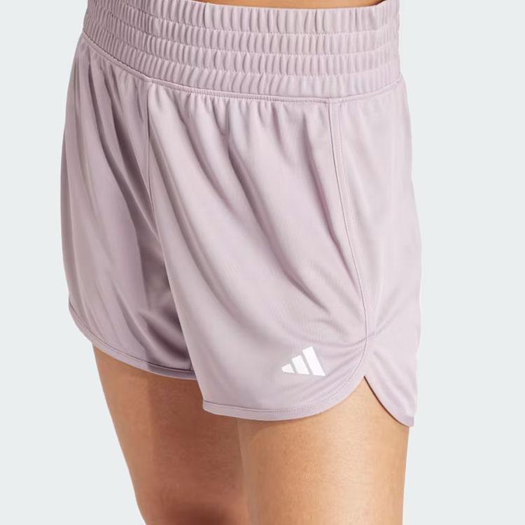 New Adidas Pacer Essentials Knit High Rise Shorts Sports Shorts Women's Pink IR6235